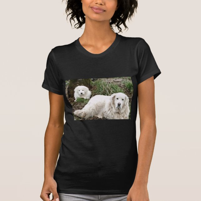 Camiseta Cão e filhote de cachorro de grandes Pyrenees (Frente)