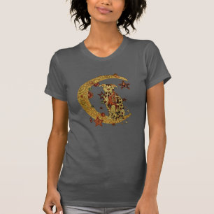 Camiseta Cão e lua Pitbull