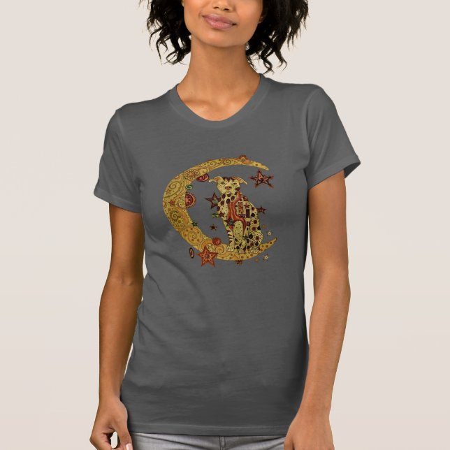 Camiseta Cão e lua Pitbull (Frente)