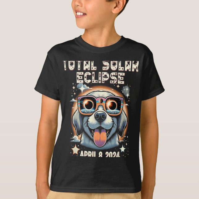 Camiseta Cão Eclipse Total Solar Vestindo Gamas Eclipse Sol (Frente)