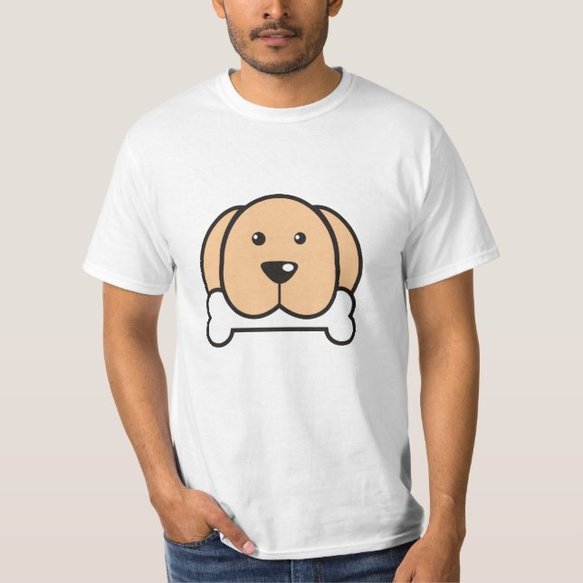 Camiseta Cão engraçado com osso (Frente)