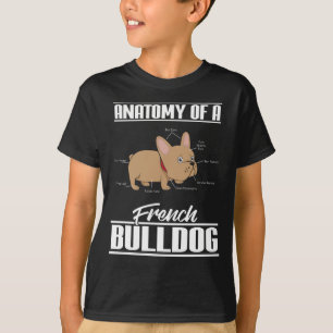 Camiseta Cão engraçado da anatomia do buldogue francês