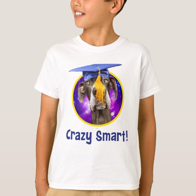 Camiseta Cão engraçado da graduação que veste o chapéu (Frente)