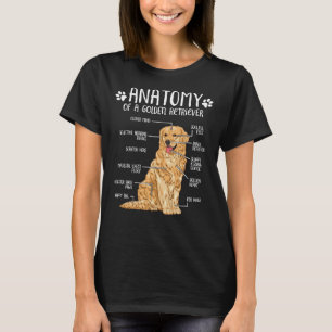 Camiseta Cão Engraçado de Anatomia do Retriever do Ouro