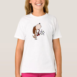 Camiseta Cão engraçado de Basset Hound que joga o saxofone