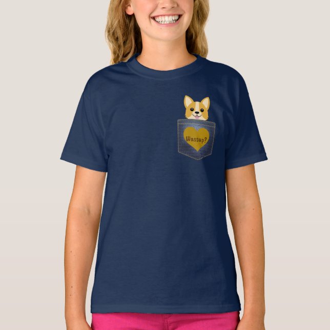 Camiseta Cão engraçado do Corgi em um t-shirt da novidade (Frente)