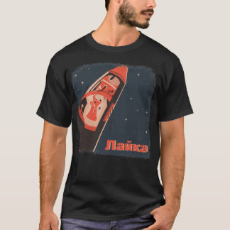 Camiseta Cão Espacial Laika No Espachante Sputnik Soviético