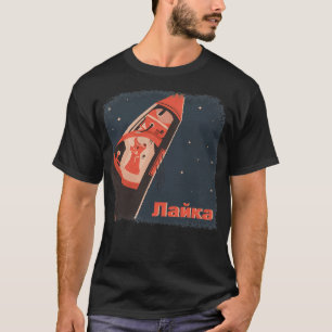 Camiseta Cão Espacial Laika No Espachante Sputnik Soviético