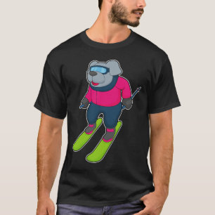 Camiseta Cão Esquiador Esqui Esportes de inverno