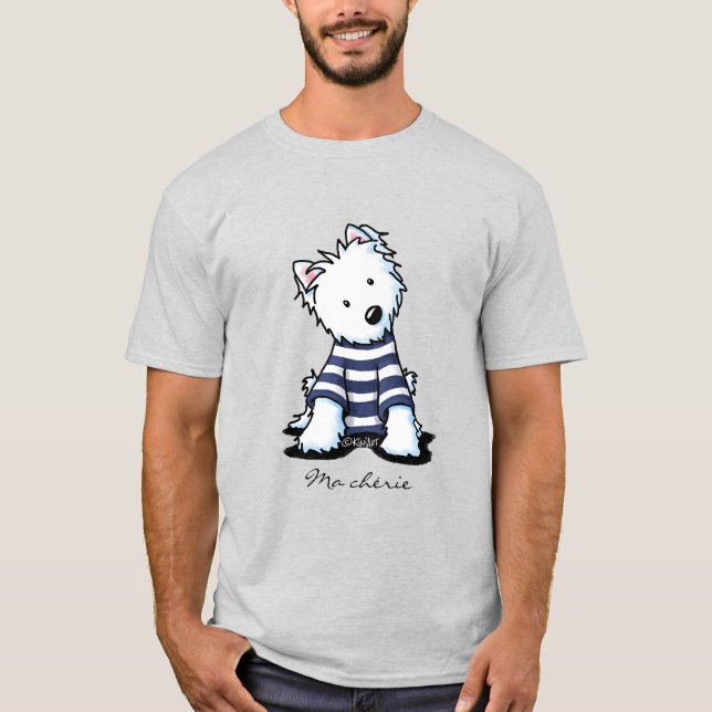 Camiseta Cão francês KiniArt Westie (Frente)