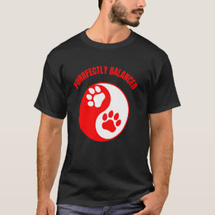 Camiseta Cão Gato Yin Yang e Pata Perfeitamente Equilibrado