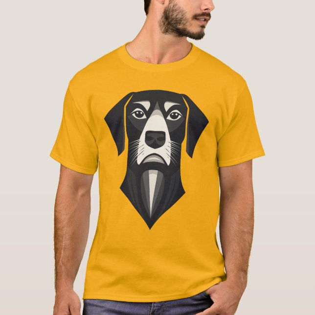 Camiseta Cão Geométrico Minimalista (Frente)