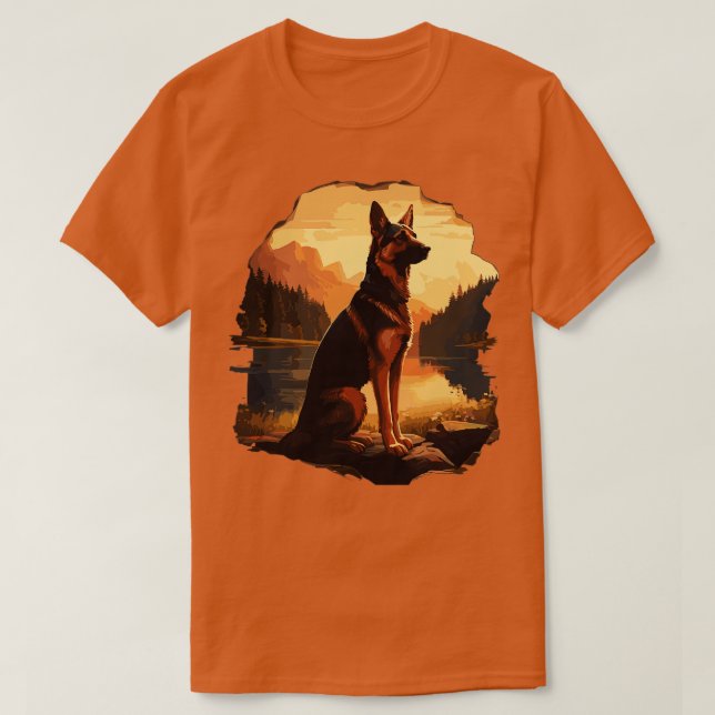 Camiseta cão german shepherd (Frente do Design)