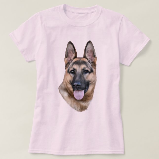 Camiseta Cão german shepherd (Frente do Design)