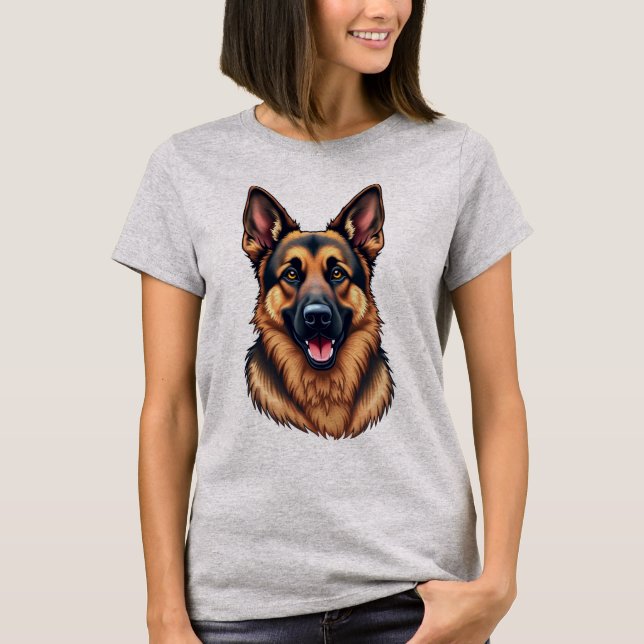 Camiseta Cão german shepherd - Amor a Cão Leal e Inteligent (Frente)