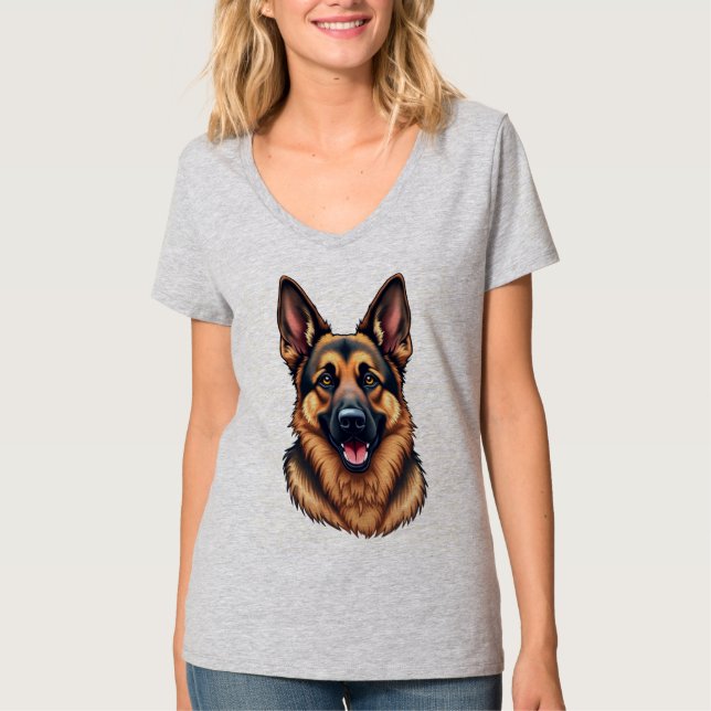 Camiseta Cão german shepherd - Amor a Cão Leal e Inteligent (Frente)