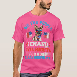Camiseta Cão German shepherd Patriótico Para O Dia 4 De Jul