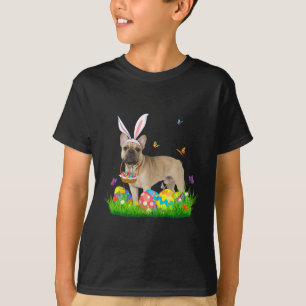 Camiseta Cão-Grande Francês Com Ovo De Caça À Páscoa