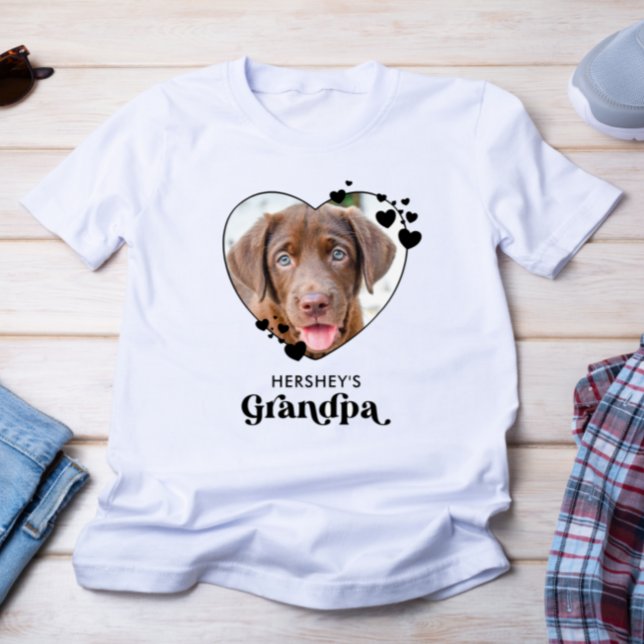 Camiseta Cão GRANDPA Personalizado Cão do Coração Lover Fot (Criador carregado)