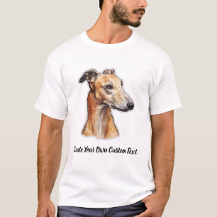 Camiseta Cão Greyhound Crie Seu Próprio Texto Personalizado