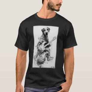 Camiseta Cão Guitarra Pet Musical Dog Love Natural_1