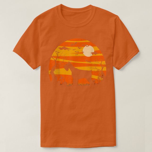 Camiseta Cão Halloween Schnauzer Cachorro Jack O Lanterna P (Frente do Design)