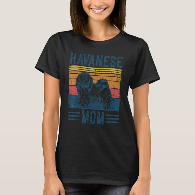Camiseta Cão Havanese Mãe Vintage Havanese Mãe (Frente)