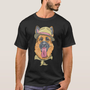 Camiseta Cão hipster Vestindo Cão Geek Scarf Goofy