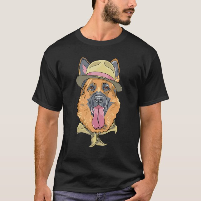 Camiseta Cão hipster Vestindo Cão Geek Scarf Goofy (Frente)