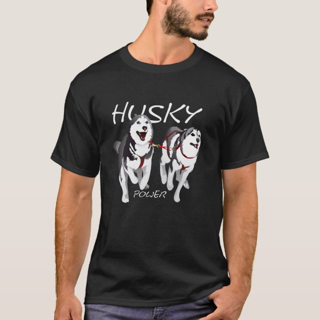 Camiseta Cão Husky Siberiano - Poder Husky Poder Husky (Frente)