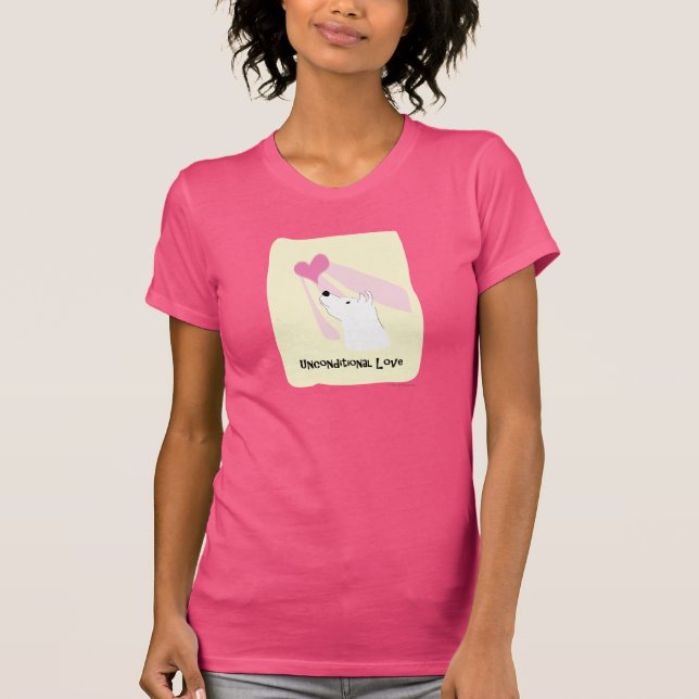 Camiseta Cão incondicional do amor - tanque cor-de-rosa (Frente)