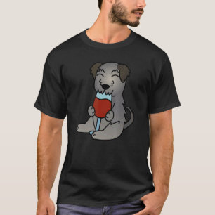 Camiseta Cão Irish Wolfhound Bebendo Vinho