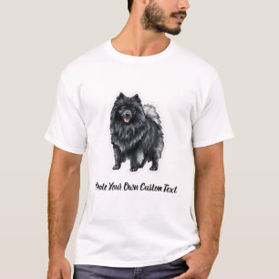 Camiseta Cão Keeshond Crie Seu Próprio Texto Personalizado