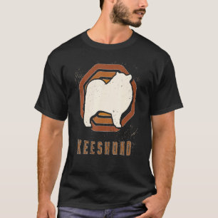 Camiseta Cão Keeshond Vintage Retro Clássico Amor
