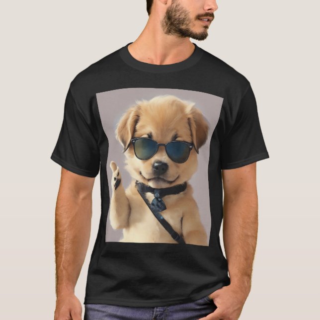 Camiseta Cão legal, Bonito E Sem Cuidados De Saúde (Frente)