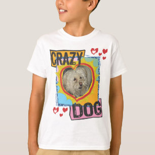 Camiseta Cão louco nenhum salvamento do animal de estimaç