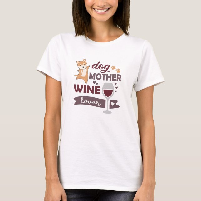 Camiseta Cão Mãe Vinho Cachorro Cachorro Xiba Vinho Vermelh (Frente)