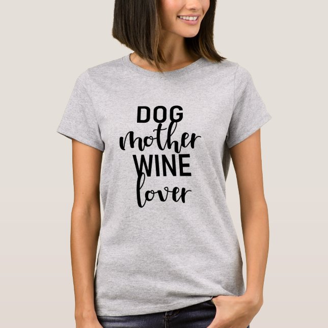 Camiseta Cão Mãe Vinho| T-Shirt Engraçado (Frente)