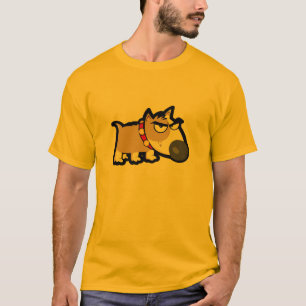 Camiseta Cão mal-humorado amarelo alaranjado