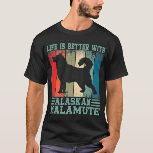 Camiseta Cão Malamute do Alasca Com Um Malamute do Alasca