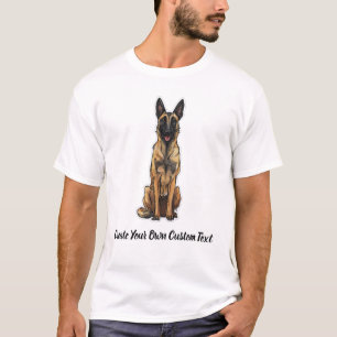 Camiseta Cão Malinois Belga Crie Seu Próprio Texto Personal