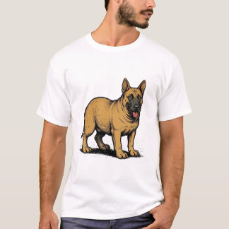 Camiseta Cão Malinois Belga Vintage: Cão de Trabalho Clássi