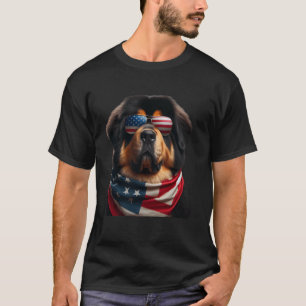 Camiseta Cão Mastim Tibetano 4 de Julho Independência Ameri