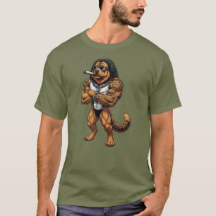 Camiseta Cão Mastim Tibetano, musculoso, tatuado, fisicultu