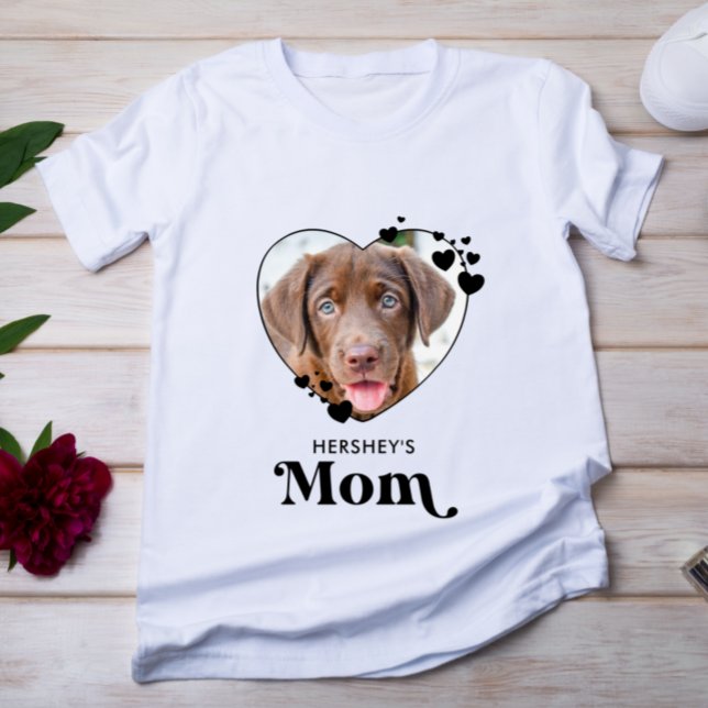 Camiseta Cão MOM Personalizado Cão-do-coração Pet Foto (Criador carregado)