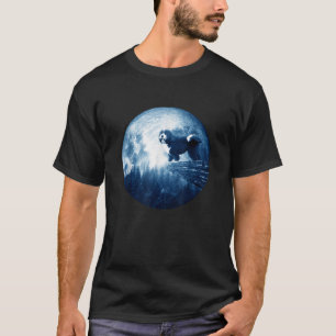Camiseta Cão-Moon Cão-Pai Mães Homens Cachorro Cachorro Lov