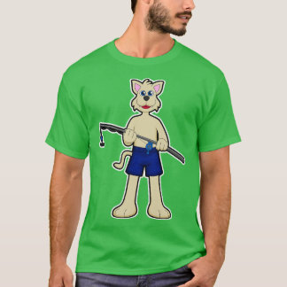 Camiseta Cão na pesca com lata de pesca