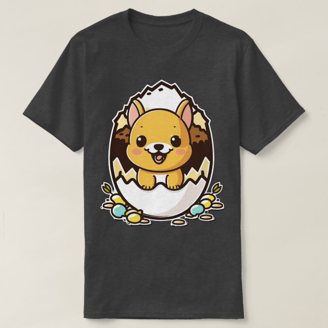 Camiseta Cão no Egg Kawaii (Frente do Design)