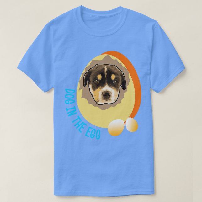 Camiseta cão no ovo 13 (Frente do Design)