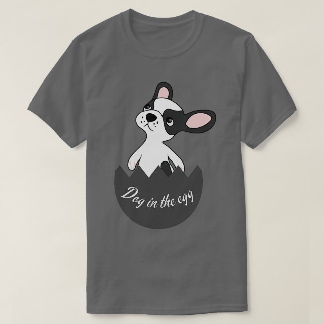 Camiseta cão no ovo 267 (Frente do Design)
